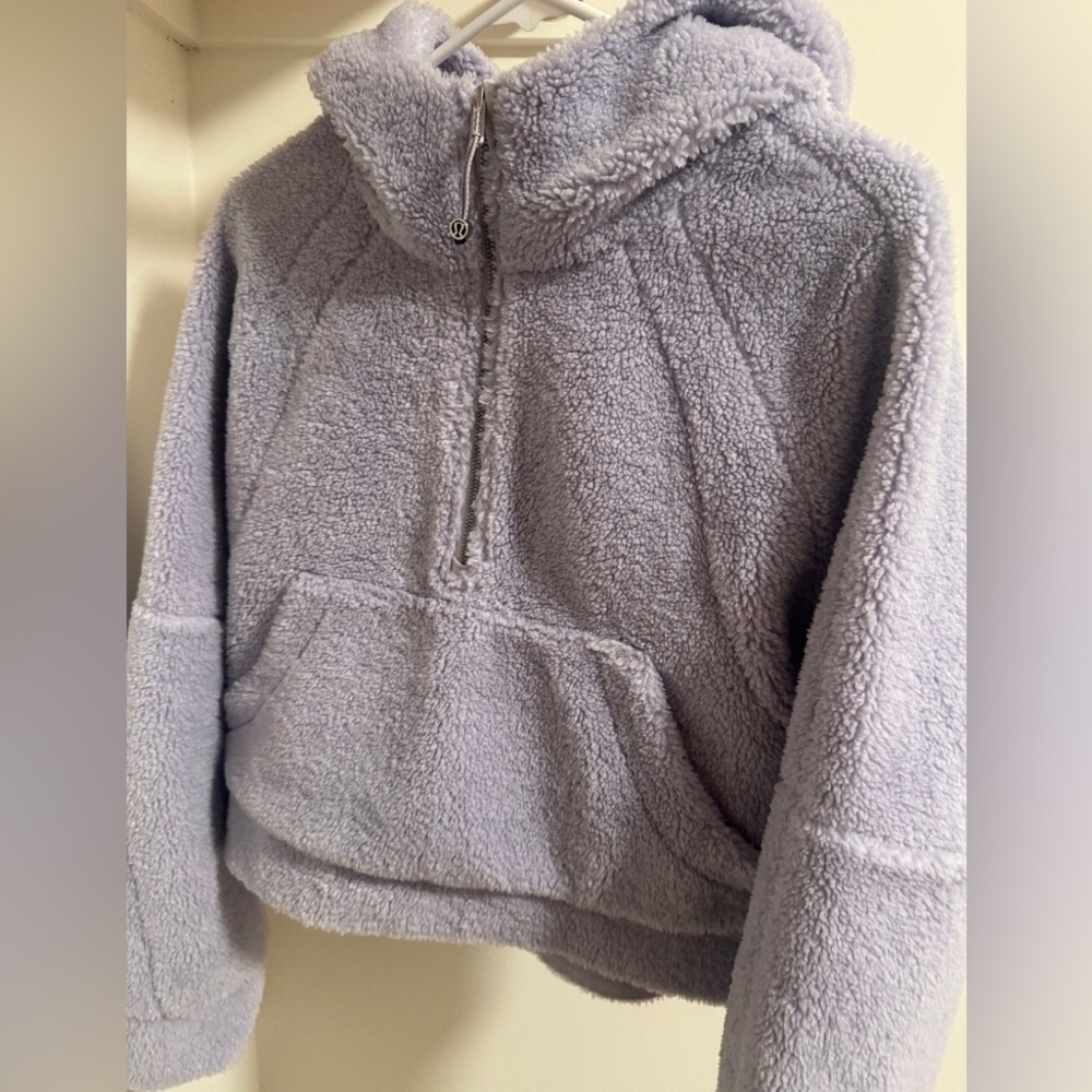 Lululemon Scuba Oversized Half Zip Fleece Hoodie Sherpa M/L Lavender